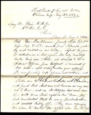 Civil War 7th Illinois Cavalry Letter - 2nd Mississippi CSA and Spy ...
