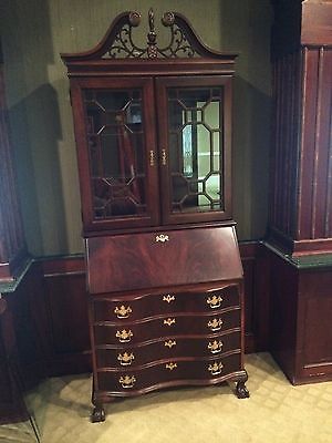 Vintage Jasper Cabinet Secretary Desk With Drawers Curio Cabinet