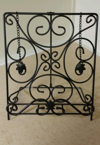 Longaberger Basket Black Wrought Iron Metal Cookbook Stand Holder Longaberger Basket Black Wrought Iron Metal Cookbook Stand Holder Maple Leaf