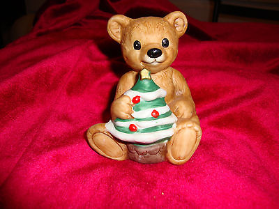homco porcelain teddy bear holiday christmas tree collectible homco christmas bear
