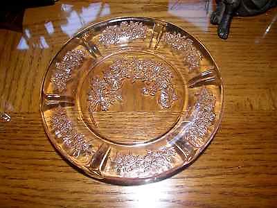Vtg Sharon Cabbage Rose Pink Depression Glass 6 Dessert Salad