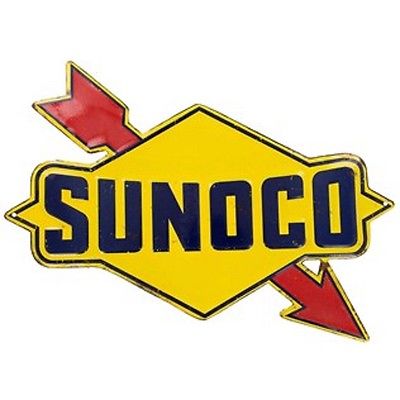 SUNOCO DIECUT METAL SIGN GAS STATION LOGO HOME GARAGE DECOR -- Antique ...