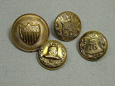 Group of 1876 Centennial Brass Buttons -- Antique Price Guide Details Page