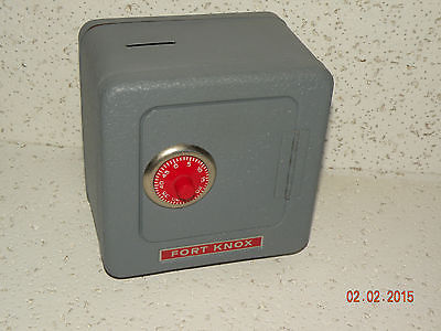 Vintage Coin Bank Steel Fort Knox Combination Safe Piggy Bank