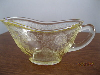 Vintage Hazel Atlas Depression Glass Gravy Boat Florentine 2 Poppy