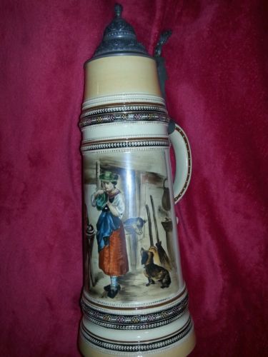 Hand Painted Beer Stein Ltr Hand Painted Beer Stein Ltr