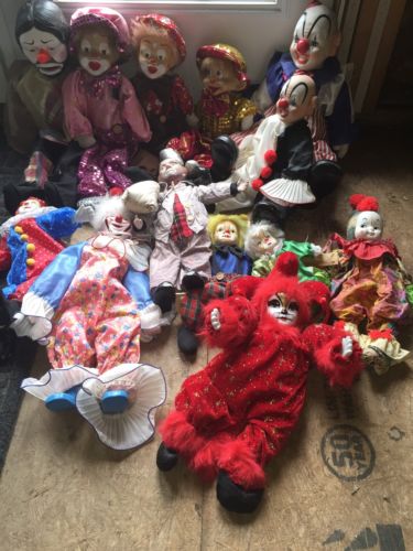 porcelain clown doll on swing