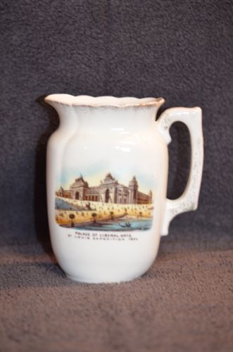Vintage Palace Of Liberal Arts Souvenir Pitcher 1904 St Louis Worlds 