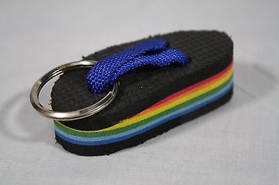 rainbow flip flop keychain