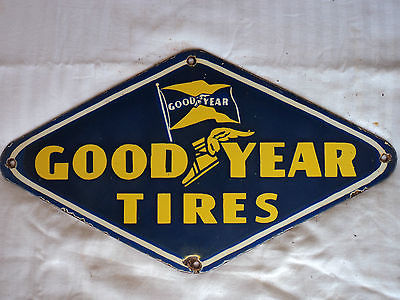 Vintage Goodyear Tires Porcelain Enamel Sign. -- Antique Price Guide ...