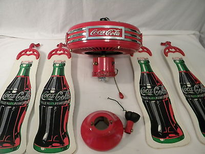 Coca Cola Coke Ceiling Fan Used Missing Globe For Light