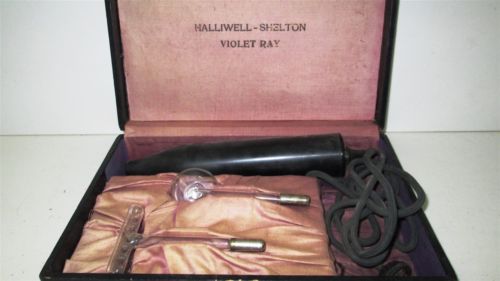 Antique Halliwell Shelton Violet Ray Instrument Kit Untested