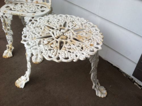 Antique Cast Iron Victorian Garden Patio Furniture Grape Design