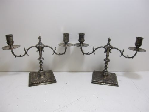 Pair of Victor Obler NY Antique Sheffield Plate Repro Candelabra Candle Holders Antique Price Pair of Victor Obler NY Antique Sheffield Plate Repro Candelabra Candle Holders Antique Price