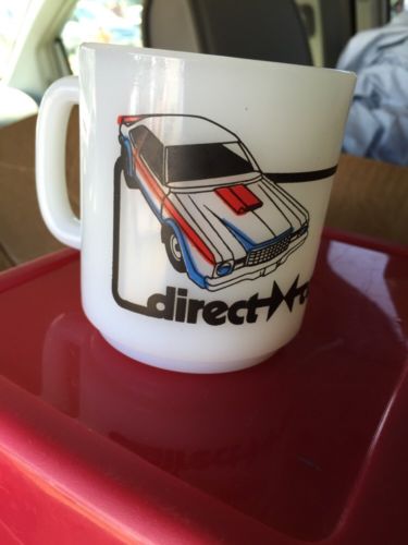 1970 S Mopar Direct Connection Muscle Car Milk Glass Coffee Cup