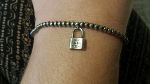 Tiffany Co Small Bead Sterling Silver Bracelet W 925 T Co 17 Padlock Charm Antique Price Guide Details Page