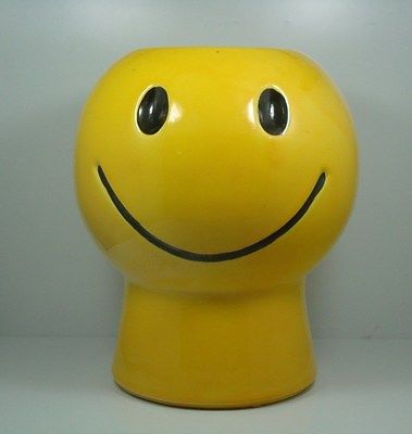Htf Mccoy Usa Happy Face Smiley Face Vase 1960 Vintage Mint 8