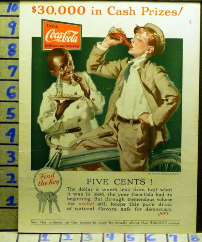 1927 Coca Cola Coke African American Waiter Beverage Soda Vintage Art Ad V18 Ad Antique Price Guide Details Page