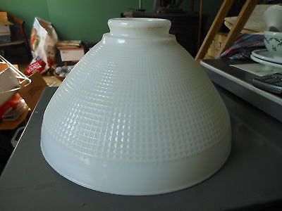 Vintage White Milk Glass Floor Lamp Diffuser Torchiere Waffle
