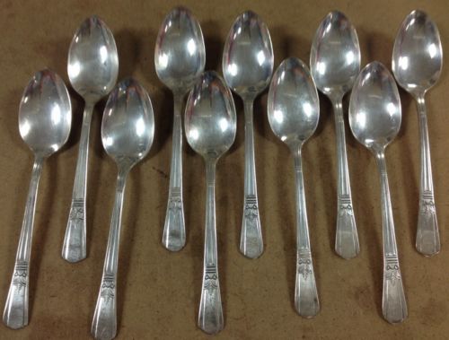 10 Beautiful Demitasse Silver Plated Spoons Court Silver Plate 1939 IS ...