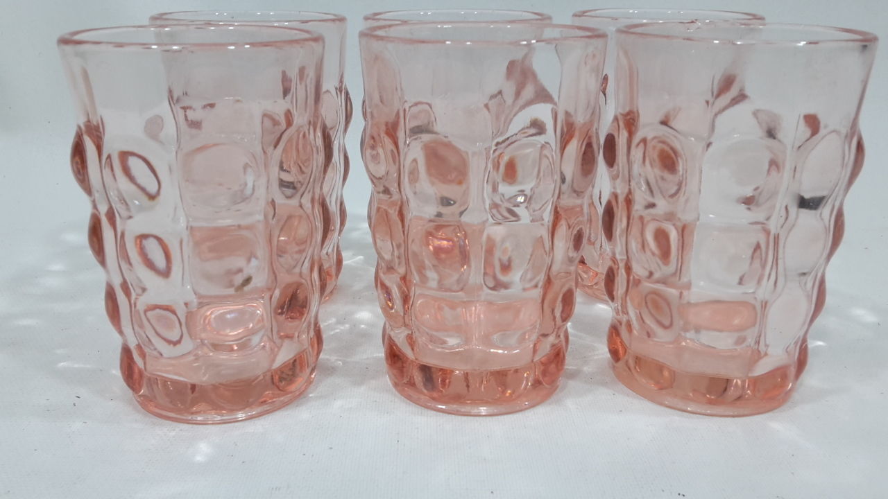 pink water glasses