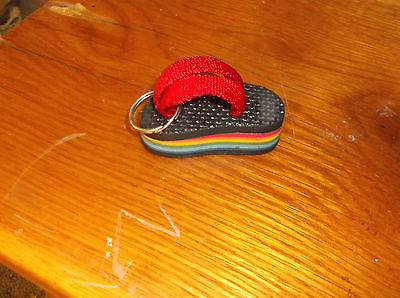 rainbow flip flop keychain