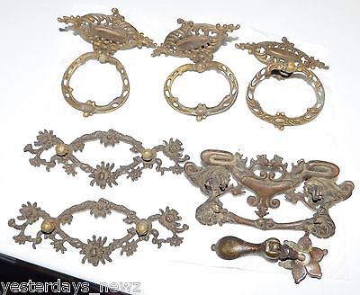 Antique Brass Furniture Handles Drawer Pulls Used Miscellaneous
