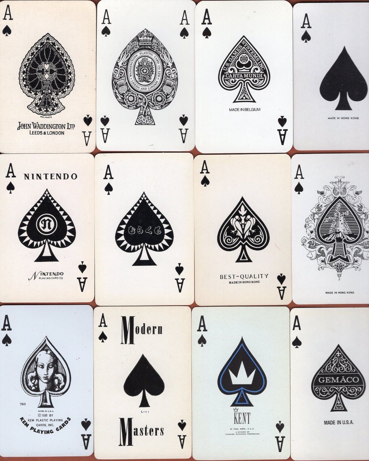 12 Single Swap Playing Cards UNIQUE ACE OF SPADES LOT #3 MANY VINTAGE