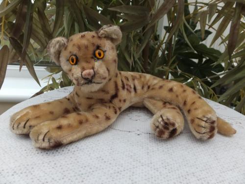 Vintage German Steiff Mohair Toy Leopard Silver Ear Button Tiger Big ...