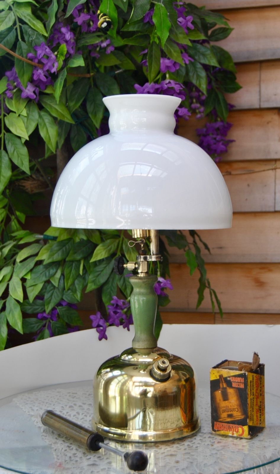 Coleman Table Lamp 168k Brass With Old, Coleman Table Lamp Shade