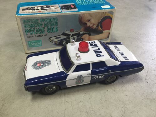 vintage metal police car
