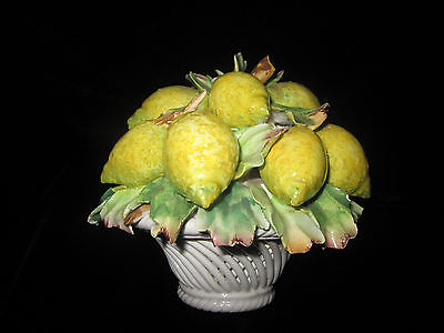 Ceramic Basket Lemons Vintage Italian Open Weave Capodimonte Antique Price Guide Details Page