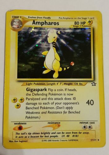 Ampharos 1111 Neo Genesis Rare Holo Foil Old Pokemon Card