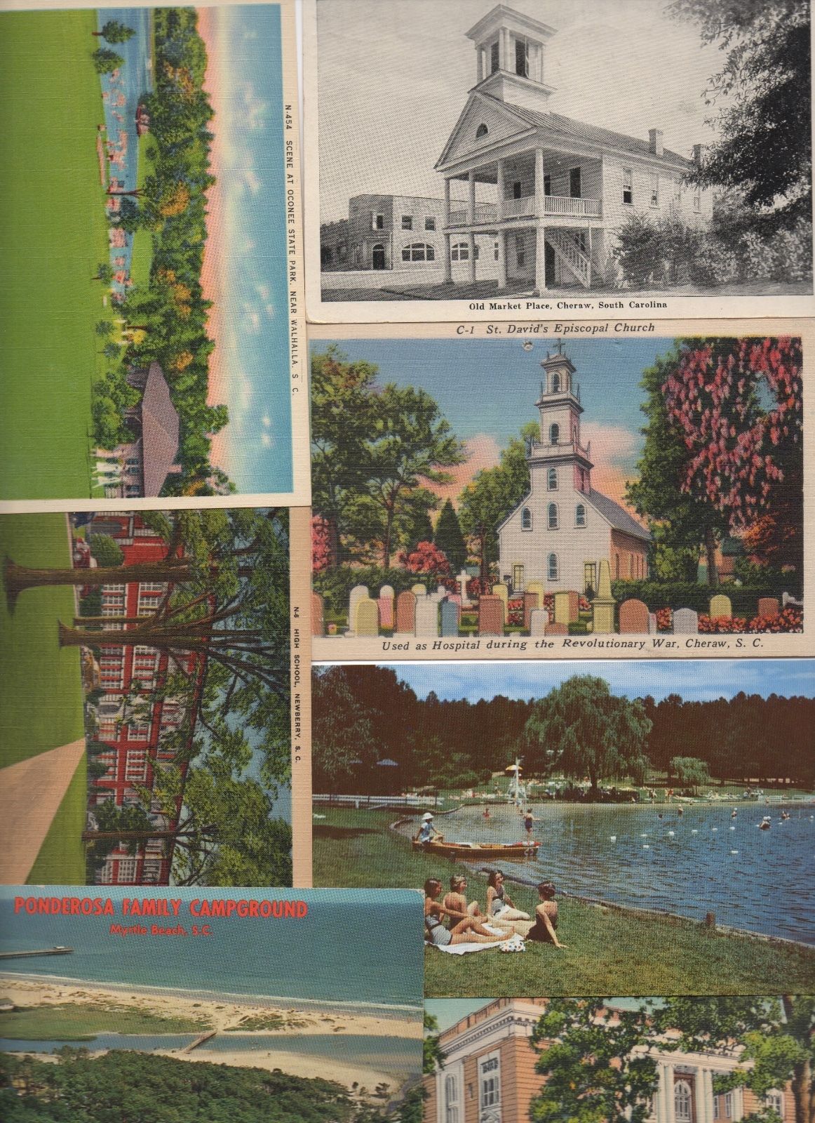 SOUTH CAROLINA POSTCARDS MIXED LOT16 SCNEWBERRYSUMTERCHERAW
