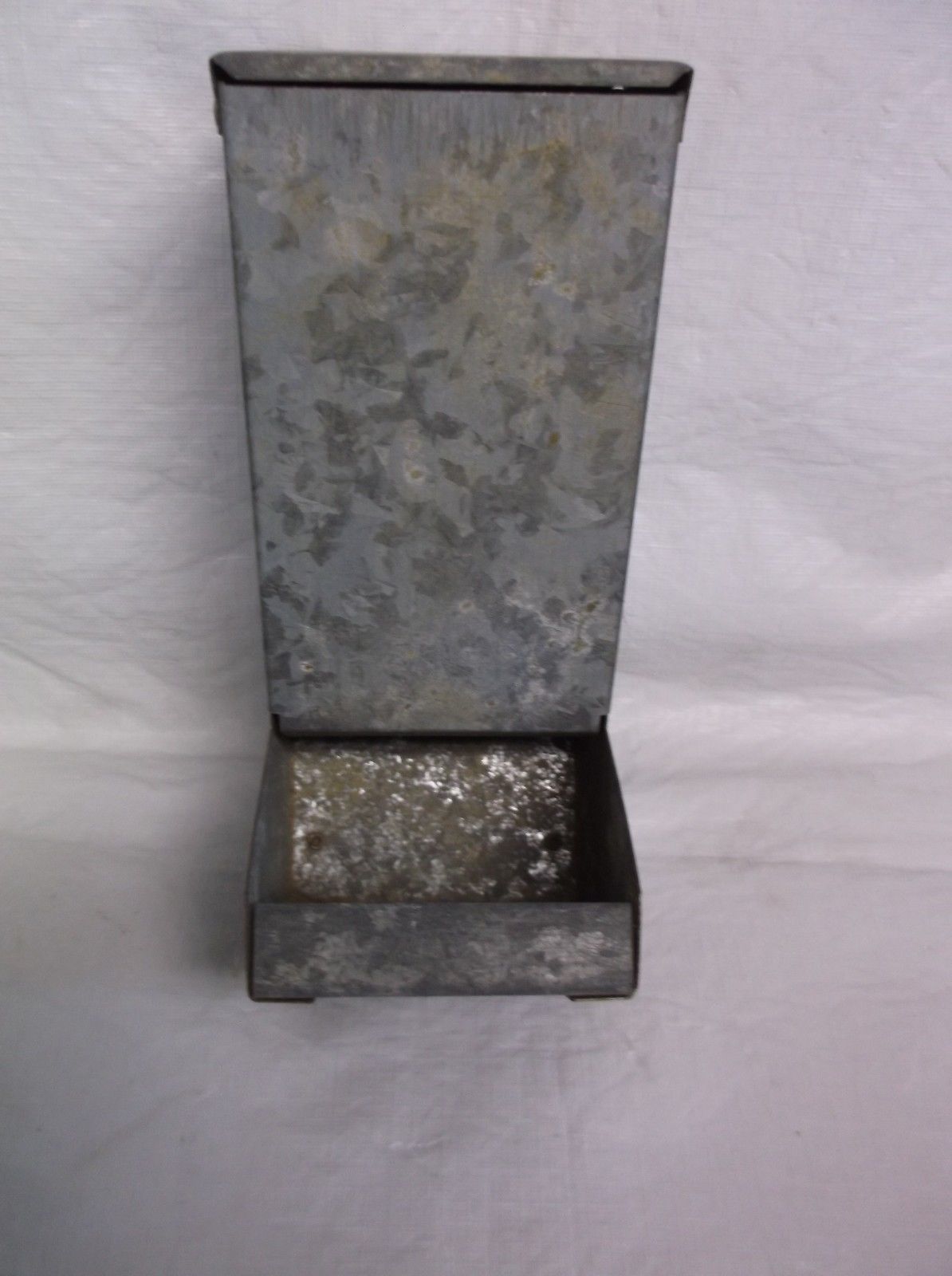 Vintage Galvanized Metal Chicken Feeder Small Wall mount Antique