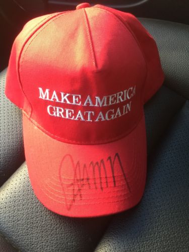 trump autographed hat