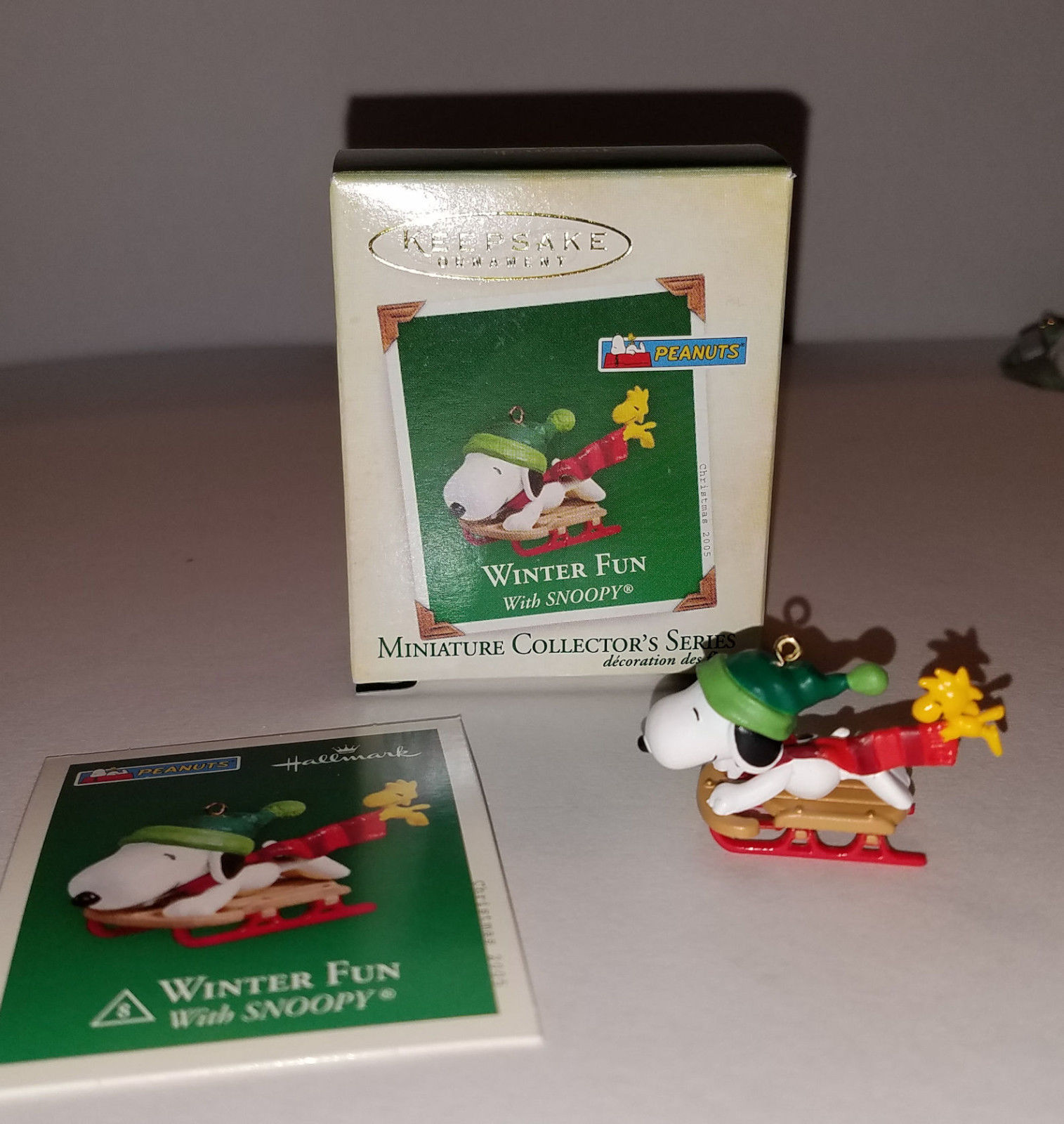 Hallmark 2005 Winter Fun With Snoopy Peanuts Woodstock Miniature