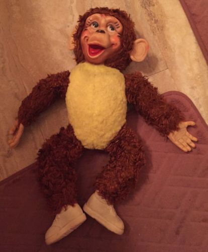 vintage stuffed monkey with rubber face
