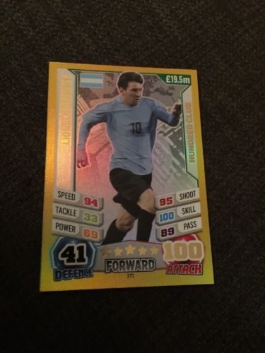 Lionel Messi Argentina World Cup 2014 Rare Match Attax Trading Card Hundred Club Antique Price Guide Details Page