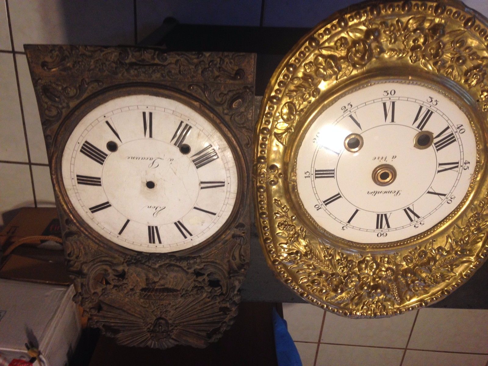 TWO ANTIQUE/ORIGINAL FRENCH CLOCK FACE Antique