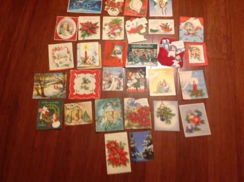 30 vintage christmas cards lot 40s 50s 60s used greeting cards santa ...