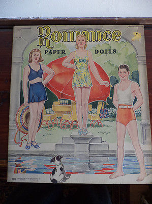 Vintage Uncut Romance Paper dolls 1945 Saalfield Publishing Company ...