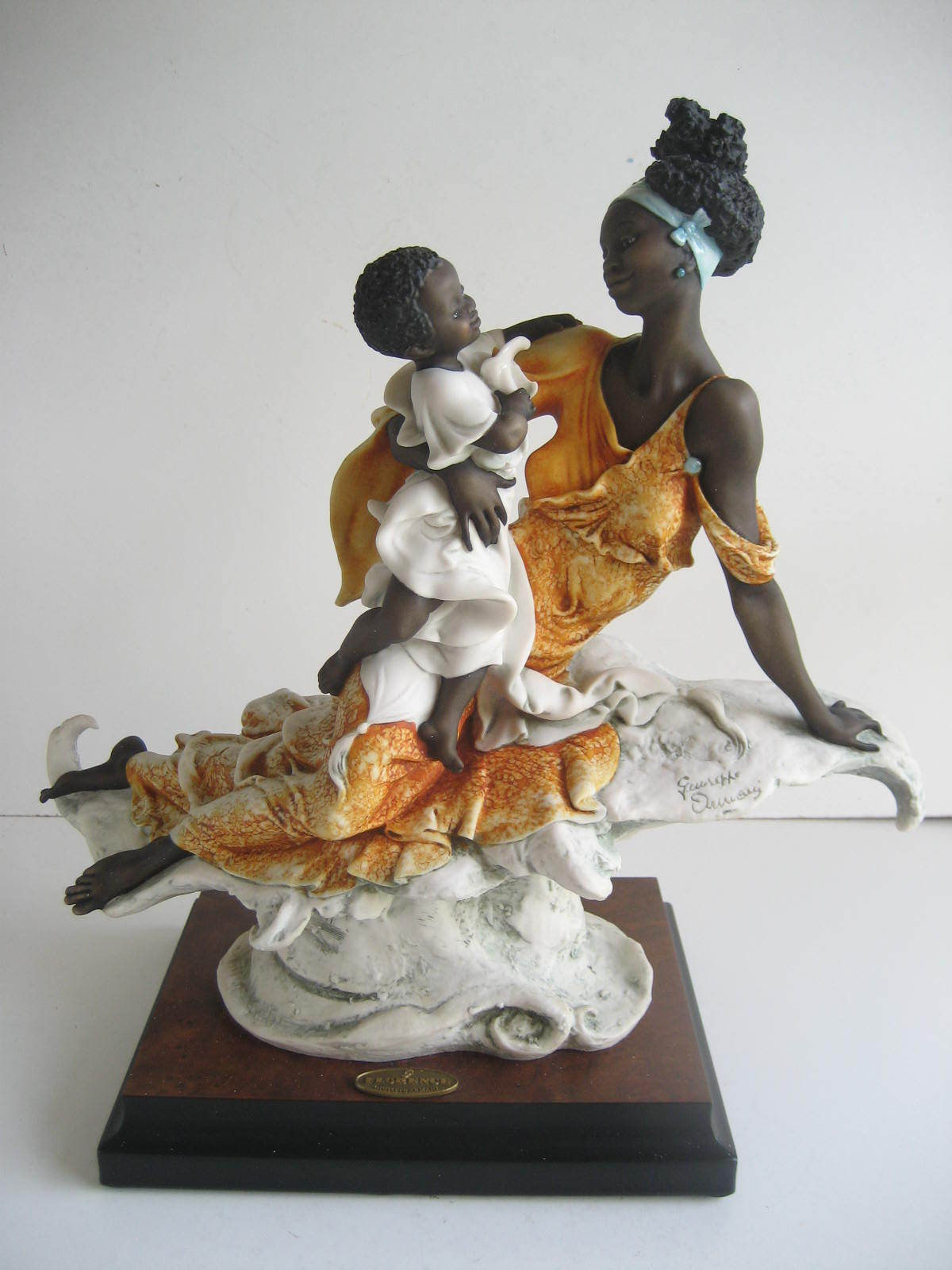 Giuseppe Armani Florence Black Maternity Figurine with Child 0502C --  Antique Price Guide Details Page