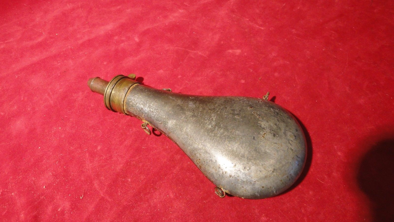 RARE CIVIL WAR ERA METAL POWDER FLASK-AMERICAN FLASK CO-NEAR ...