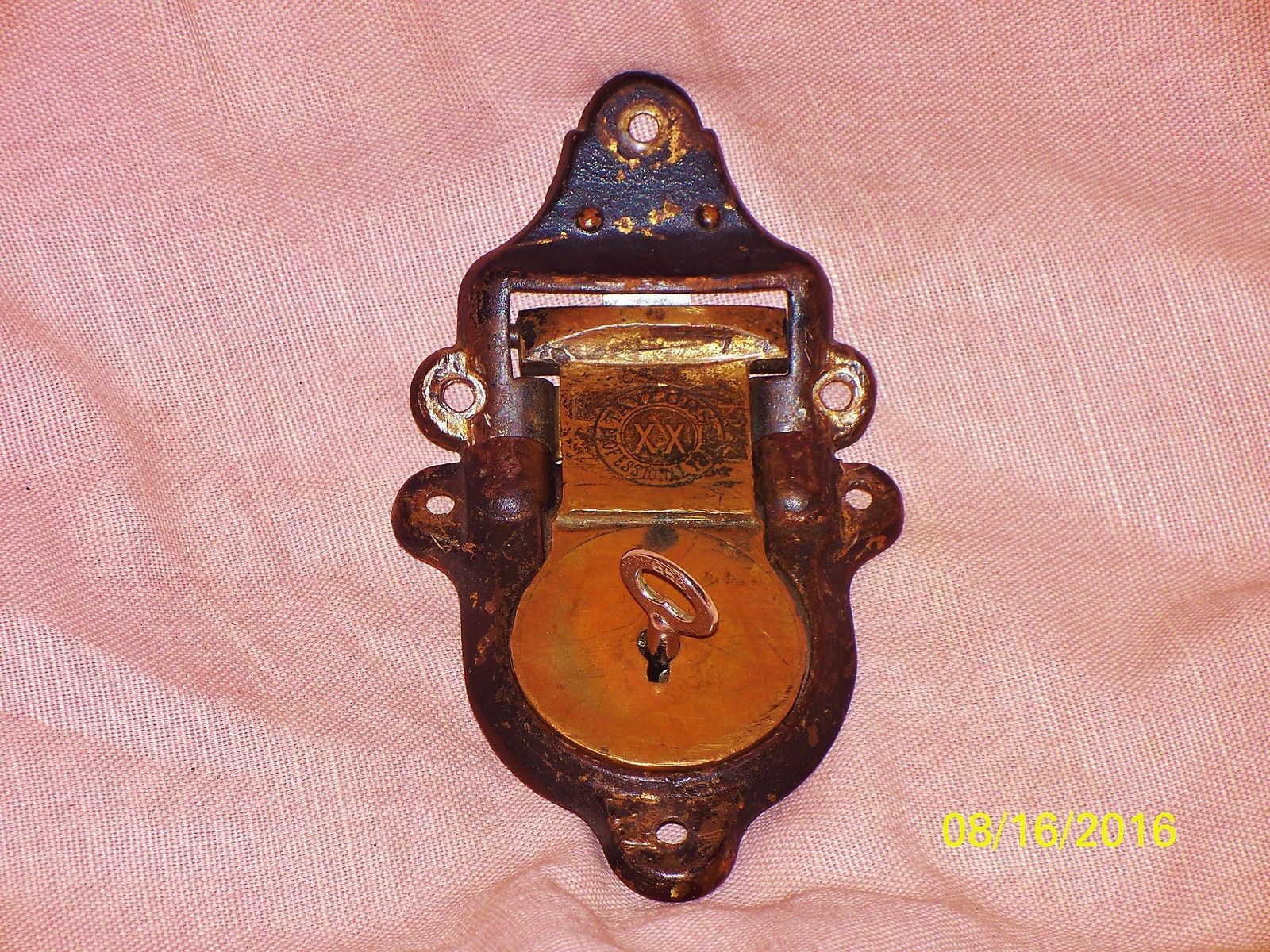 Antique Trunk Lock Taylor's Professional Trunks XX With Key It Works