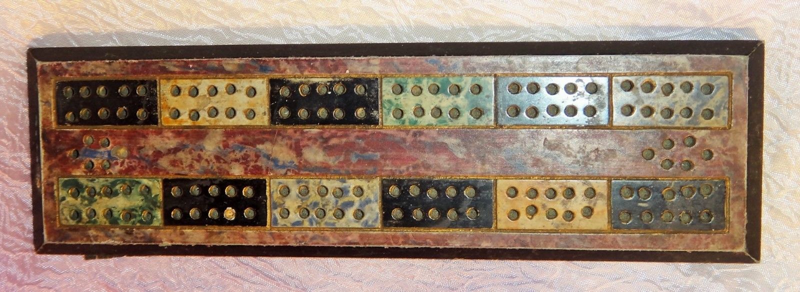 Antique Vintage Marble Cribbage Board Gameboard Unique Antique Price