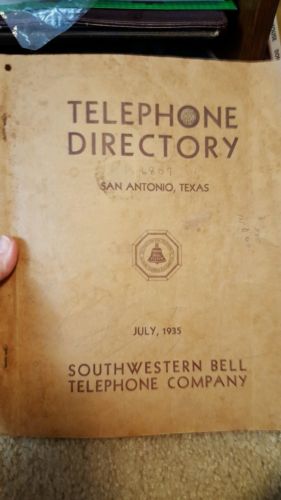 1935 Southwestern Bell Telephone Directory, San Antonio, TX -- Antique ...