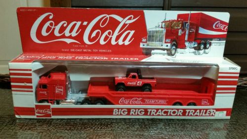 Coca Cola Big Rig Tractor Trailer & 4 wheel drive truck1979 Hartoy ...