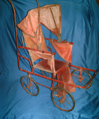 vintage metal baby stroller