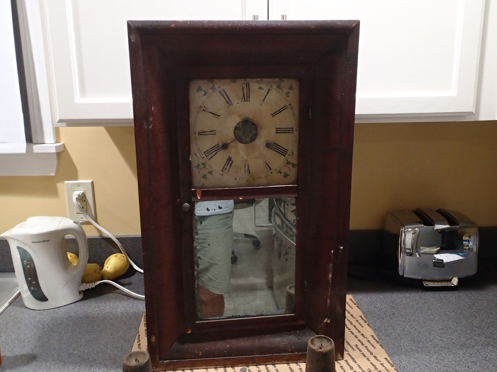 Antique Chauncey Jerome Ogee Shelf Clock Parts or Repair Antique